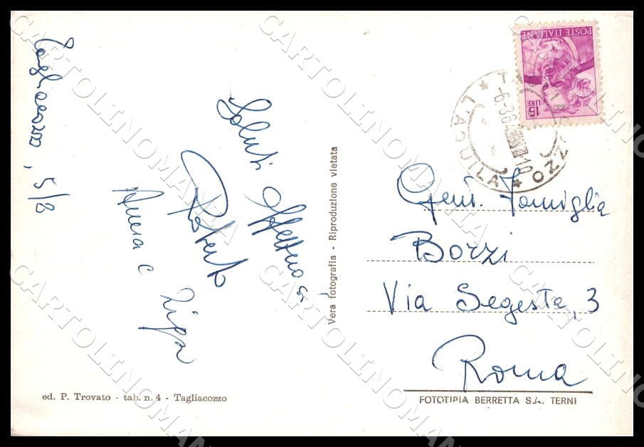 L'Aquila Tagliacozzo Panorama FG Foto cartolina GM0769 – retro
