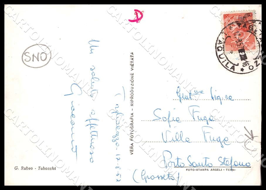 L'Aquila Tagliacozzo Particolare panorama STRAPPINO FG Foto cartolina GM0773 – retro