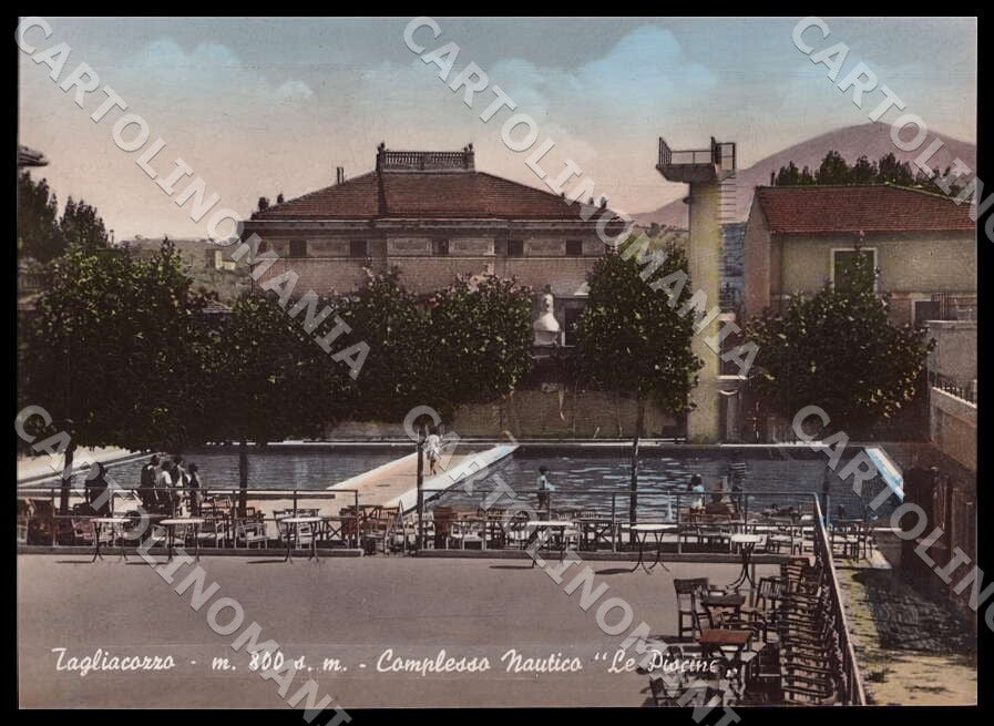 L'Aquila Tagliacozzo Complesso Nautico Piscine FG Foto cartolina GM0776 – fronte