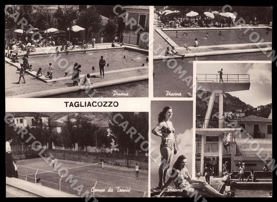L'Aquila Tagliacozzo Piscina Campo Tennis FG Foto cartolina GM0778 – fronte