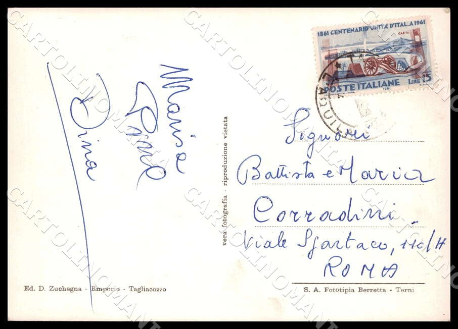 L'Aquila Tagliacozzo Piazza Obelisco Bar Auto FG Foto cartolina GM0780 – retro
