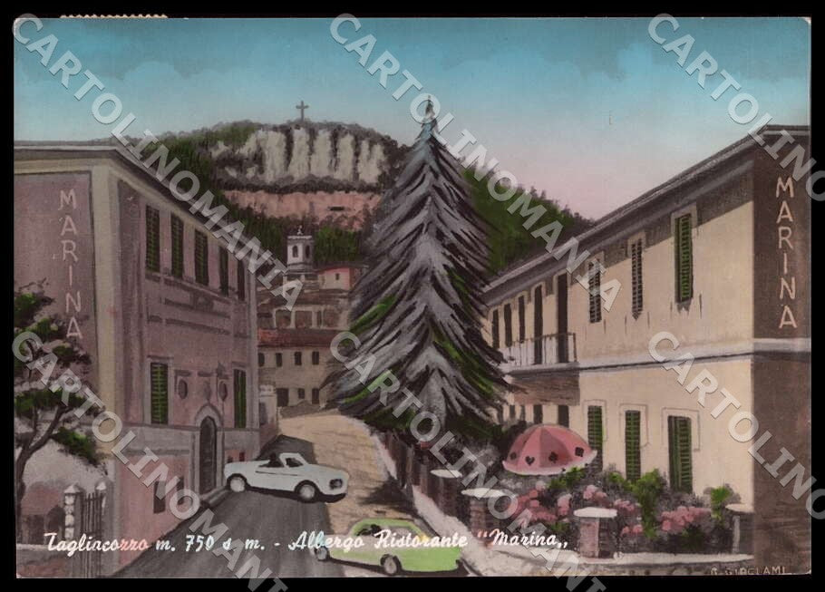 L'Aquila Tagliacozzo Albergo Ristorante Marina Auto FG cartolina GM0782 – fronte