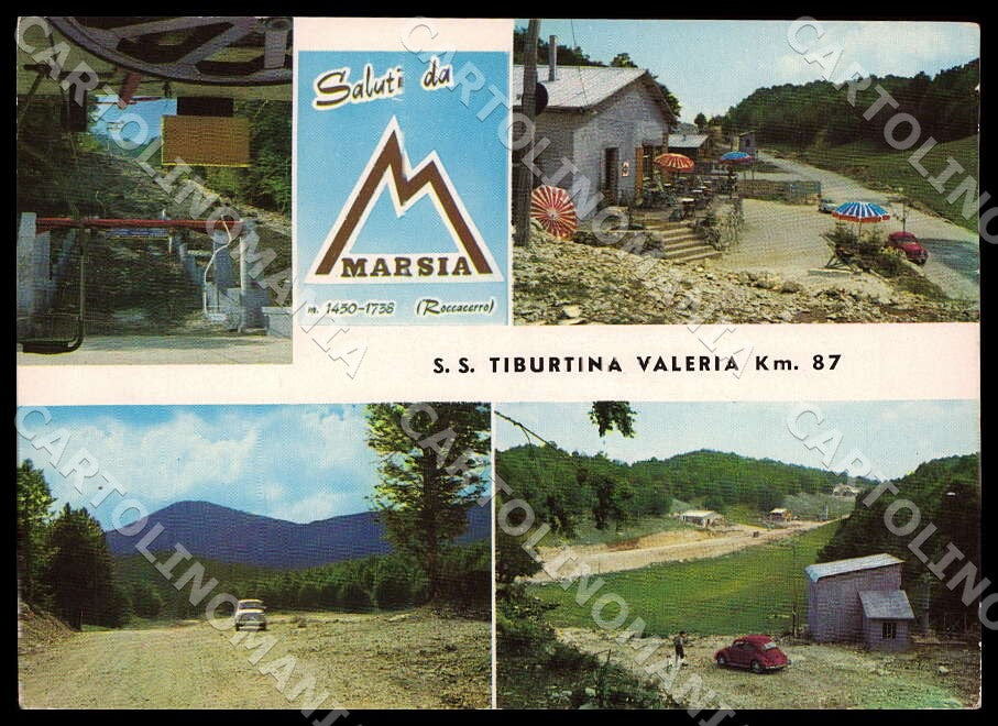L'Aquila Roccacerro Saluti da Marsia Strada Statale FG cartolina GM0785 – fronte