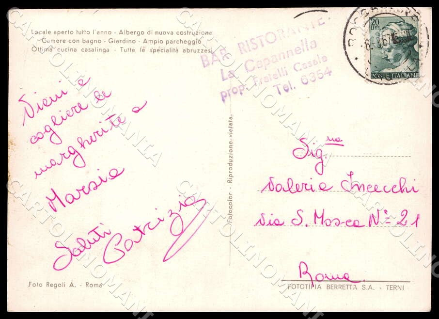 L'Aquila Roccacerro Saluti da Marsia Strada Statale FG cartolina GM0785 – retro