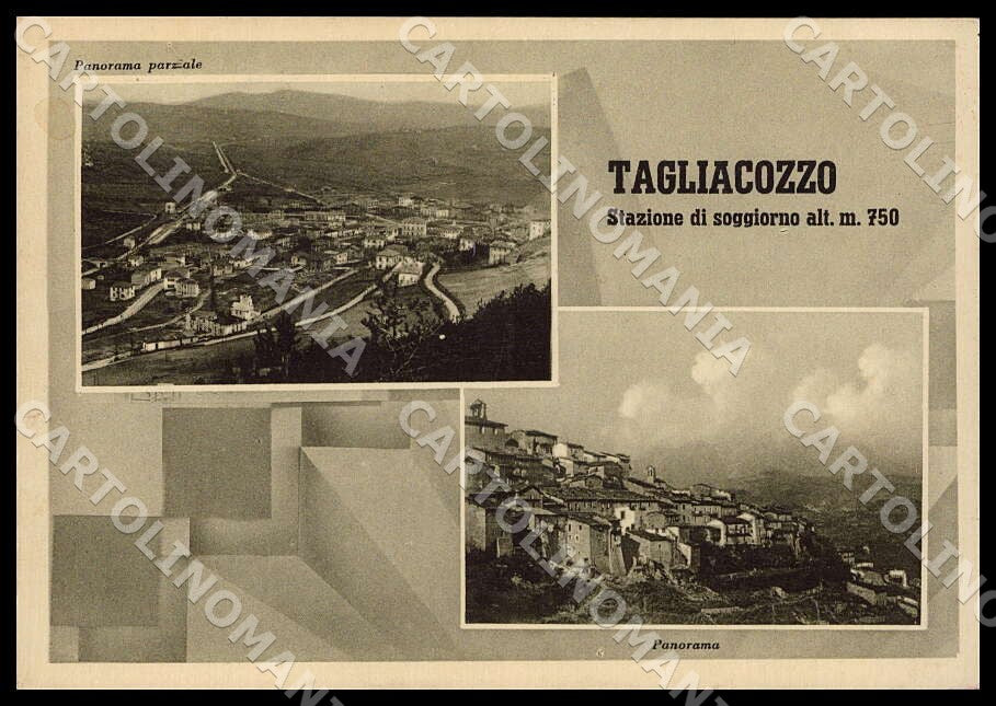 L'Aquila Tagliacozzo Stazione soggiorno Panorama SCOLLATA FG cartolina GM0793 – fronte