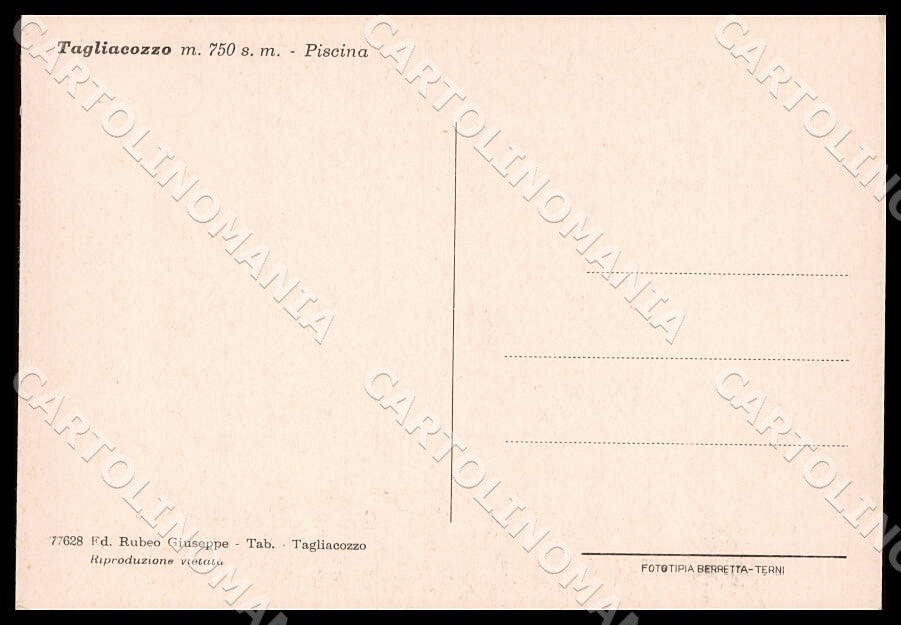 L'Aquila Tagliacozzo Piscina Auto Moto FG cartolina GM0794 – retro