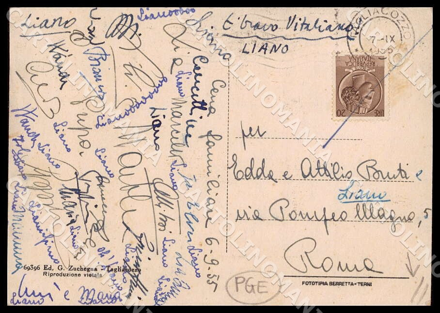L'Aquila Tagliacozzo Stazione Soggiorno Albergo PIEGHINE FG cartolina GM0797 – retro