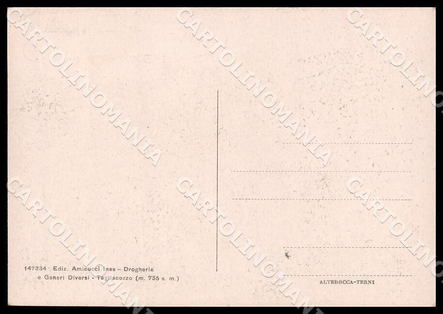 L'Aquila Tagliacozzo Panorama Alterocca Stazione FG cartolina GM0800 – retro