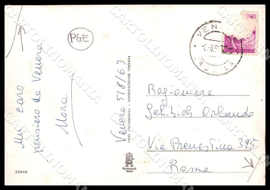 L'Aquila Pescina Venere Panorama Alterocca PIEGHINE FG Foto cartolina GM0803 – retro