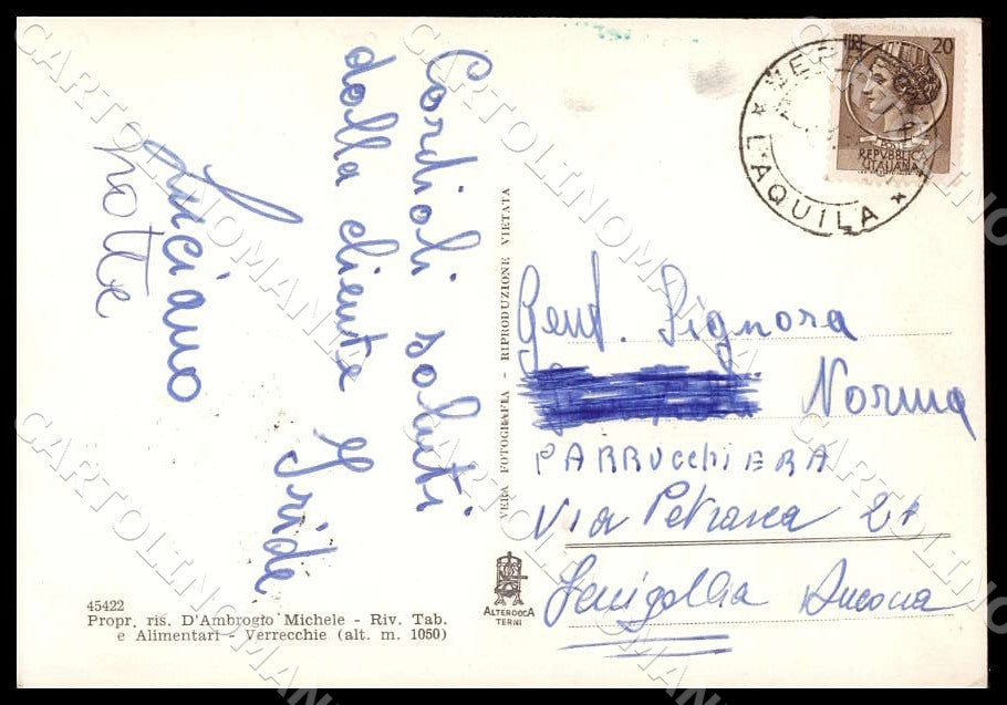L'Aquila Cappadocia Verrecchie Alterocca Lavandaie FG Foto cartolina GM0818 – retro