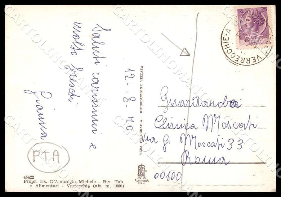 L'Aquila Verrecchie Alterocca Mestieri PIEGATA FG Foto cartolina GM0819 – retro