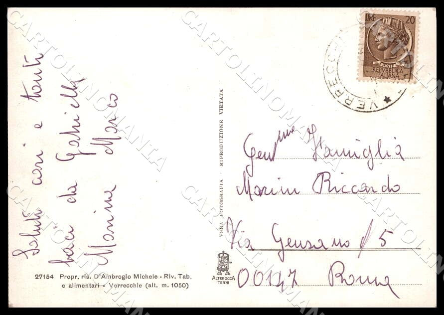 L'Aquila Verrecchie Panorama Alterocca FG Foto cartolina GM0821 – retro