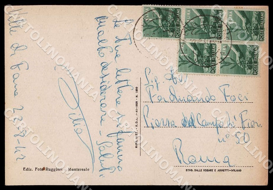 L'Aquila Montereale Ville di Fano FG cartolina GM0822 – retro