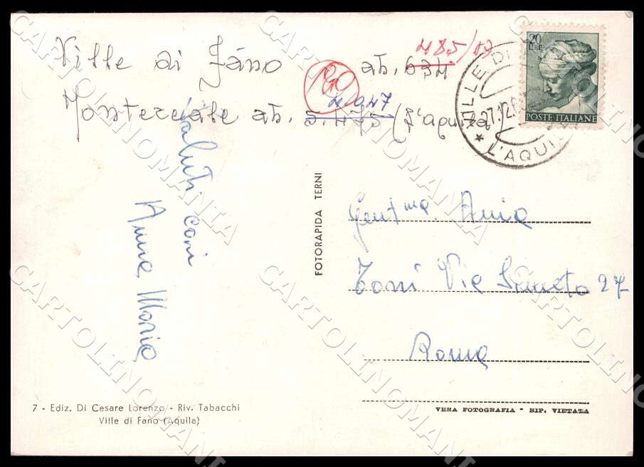 L'Aquila Montereale Ville di Fano Lonara Panorama FG Foto cartolina GM0823 – retro