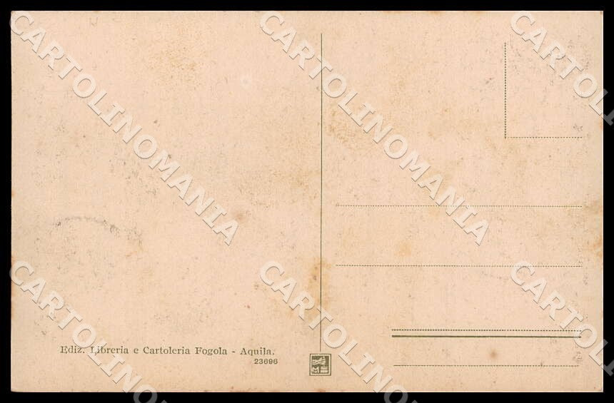 L'Aquila Città Piazza Duomo Case medioevali dette Cancella cartolina GM0831 – retro