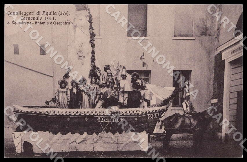 Brescia Città Cavalleggeri Aquila 27 Reggimento Carnevale 1911 cartolina GM0833 – fronte
