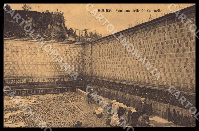 L'Aquila Città Fontana 99 Cannelle Lavandaie cartolina GM0838 – fronte