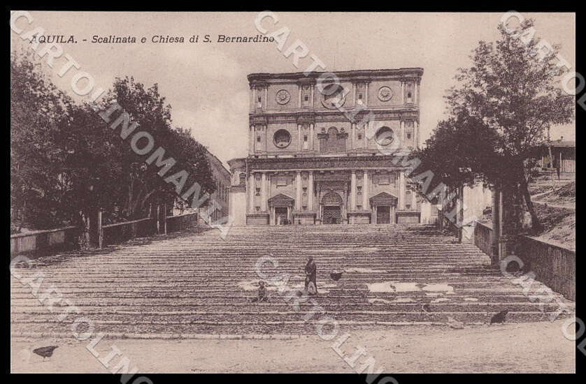 L'Aquila Città Scalinata Chiesa San Bernardino cartolina GM0841 – fronte