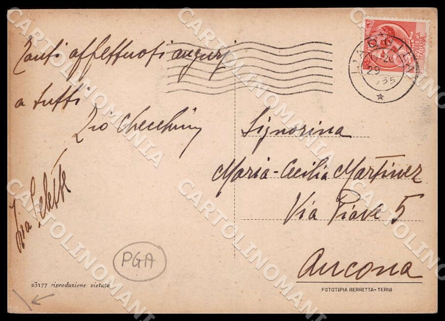 L'Aquila Città Piazza Sallustio PIEGHINA FG cartolina GM0849 – retro