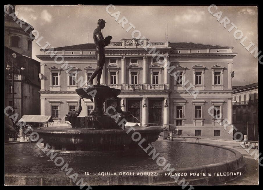 L'Aquila Città Palazzo Poste Telegrafi Mercato FG Foto cartolina GM0855 – fronte