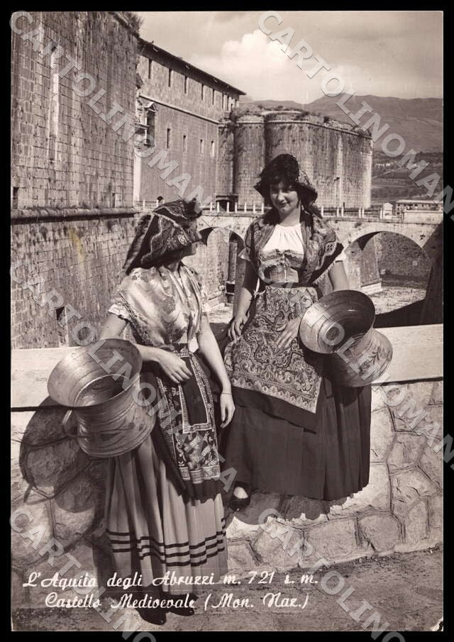 L'Aquila Città Castello Medioevale Costumi MACCHIA FG Foto cartolina GM0859 – fronte