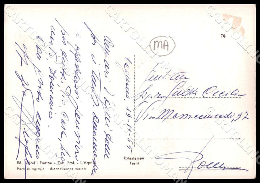 L'Aquila Città Castello Medioevale Costumi MACCHIA FG Foto cartolina GM0859 – retro