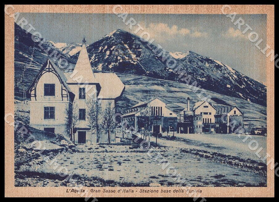 L'Aquila Città Gran Sasso Italia Stazione base Funivia FG cartolina GM0862 – fronte
