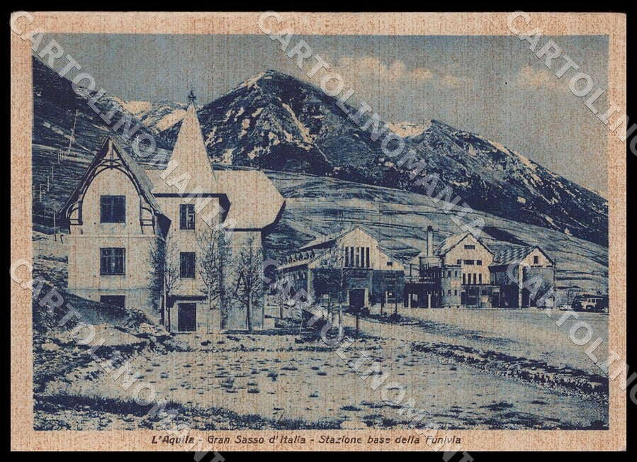 L'Aquila Città Gran Sasso Italia Stazione base Funivia FG cartolina GM0863 – fronte