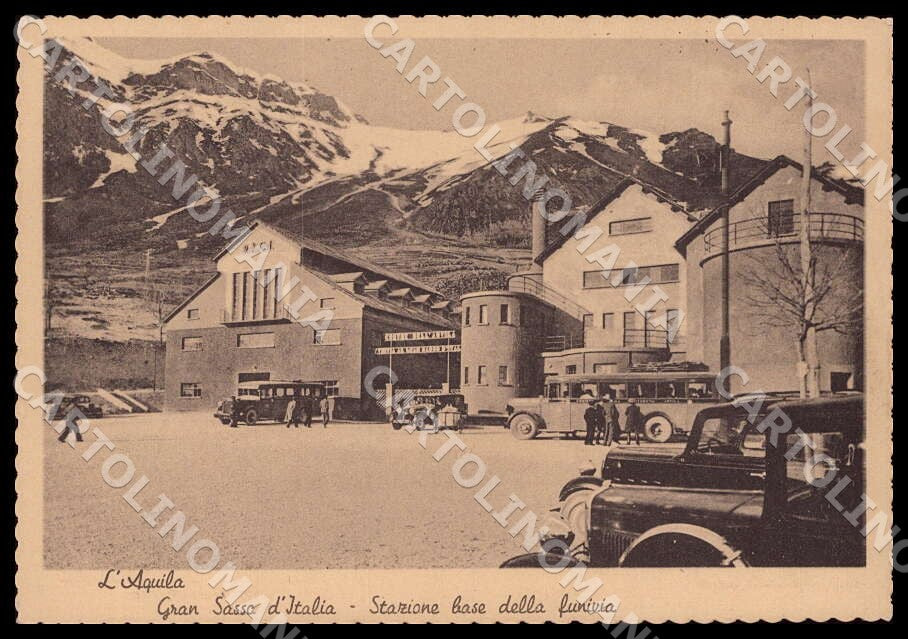 L'Aquila Città Gran Sasso Italia Stazione base funivia FG cartolina GM0864 – fronte