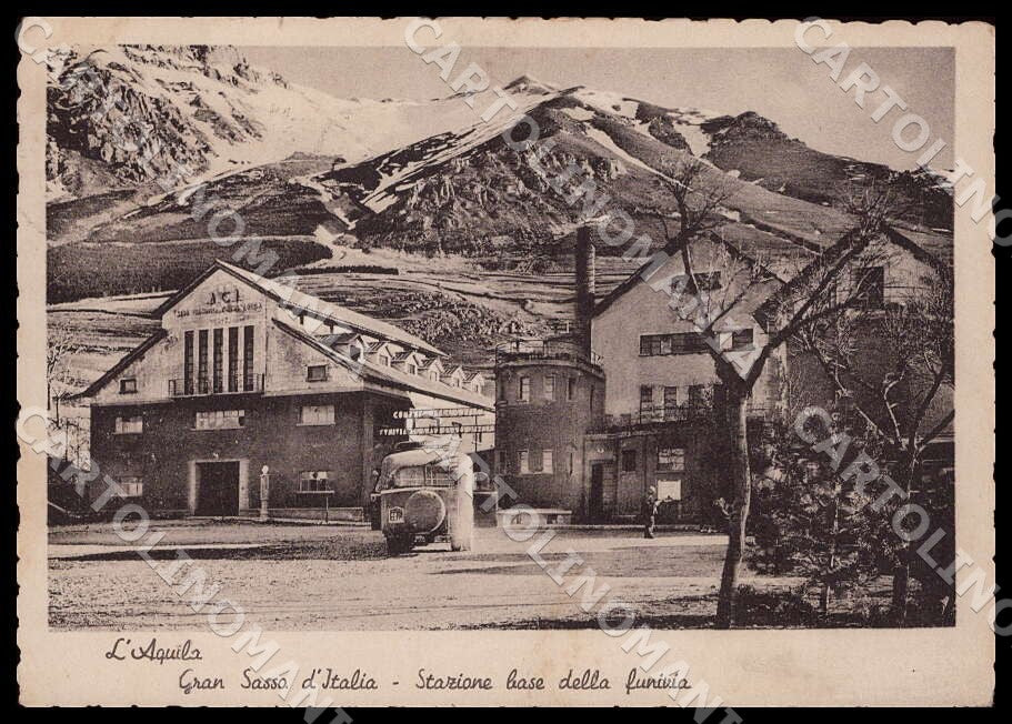L'Aquila Città Gran Sasso Italia Stazione base funivia FG cartolina GM0865 – fronte