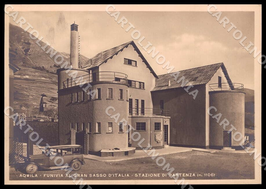 L'Aquila Città Funivia Gran Sasso Italia Stazione FG Foto cartolina GM0868 – fronte