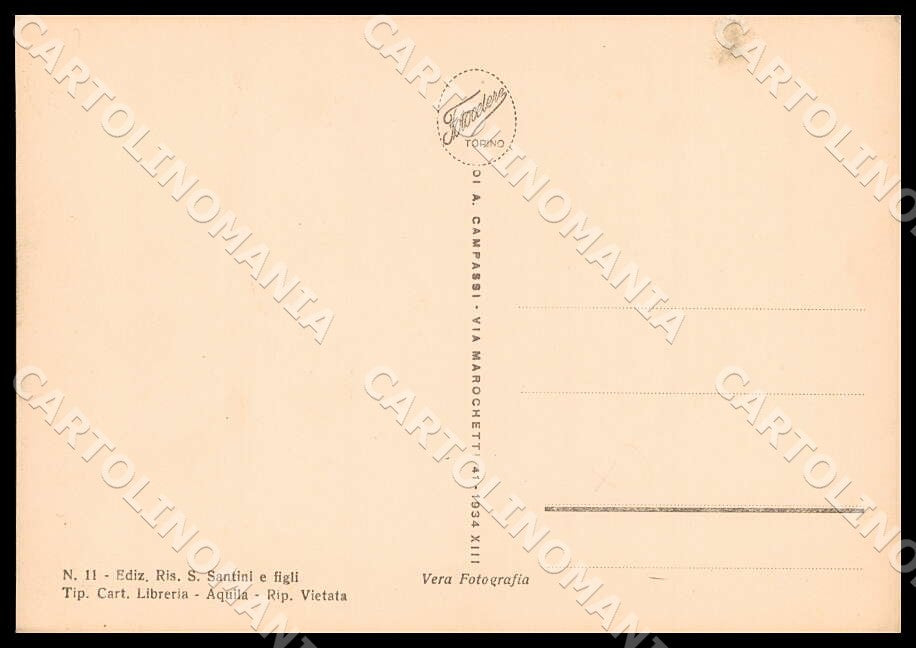 L'Aquila Città Funivia Gran Sasso Italia Stazione FG Foto cartolina GM0868 – retro