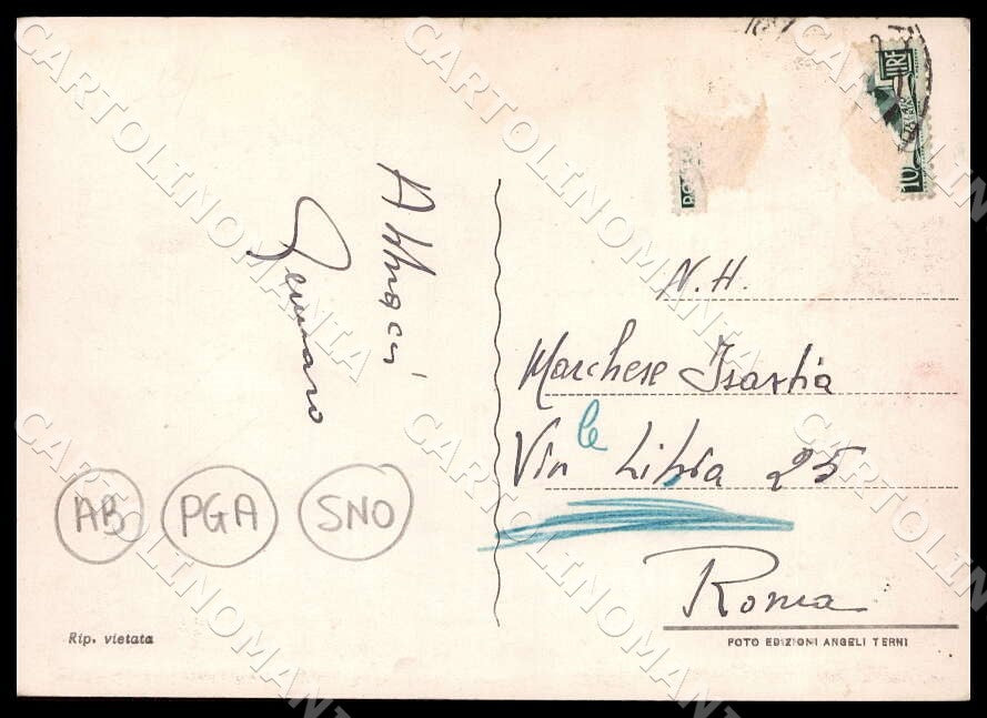 L'Aquila Città Stazione Base ABRASA PIEGHINA STRAPPINO FG Foto cartolina GM0869 – retro