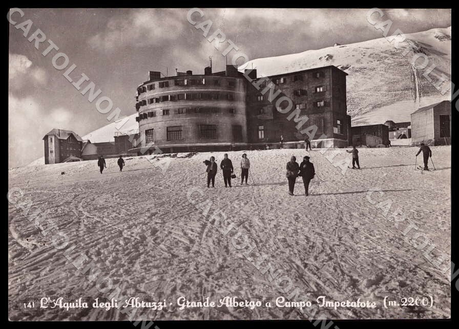 L'Aquila Città Grande Albergo Campo Imperatore Sci FG Foto cartolina GM0870 – fronte