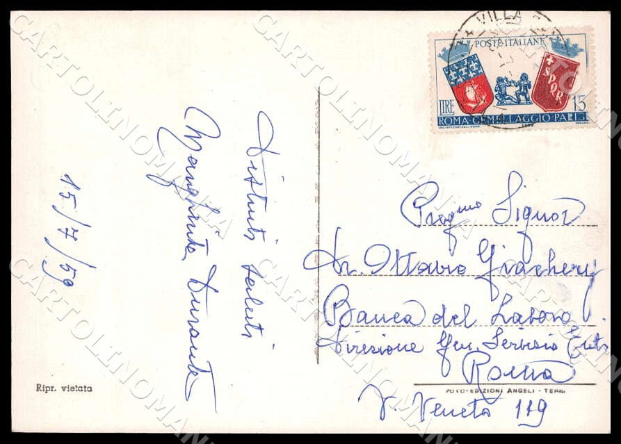 L'Aquila Città Grande Albergo Campo Imperatore Sci FG Foto cartolina GM0870 – retro