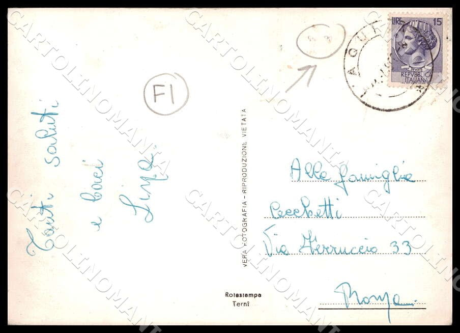 L'Aquila Città Gran Sasso Italia Albergo Villetta FORI FG Foto cartolina GM0877 – retro