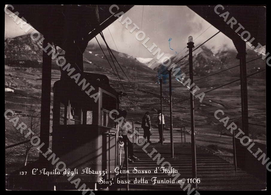 L'Aquila Gran Sasso Italia Stazione Funivia MACCHIA FG Foto cartolina GM0881 – fronte