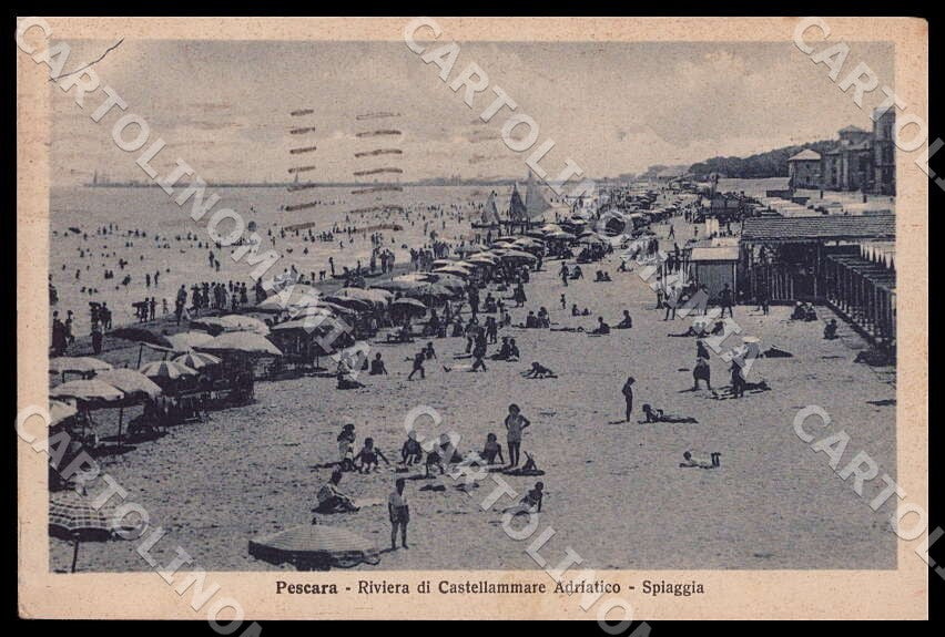Pescara Città Riviera Castellammare Adriatico Spiaggia cartolina GM0888 – fronte