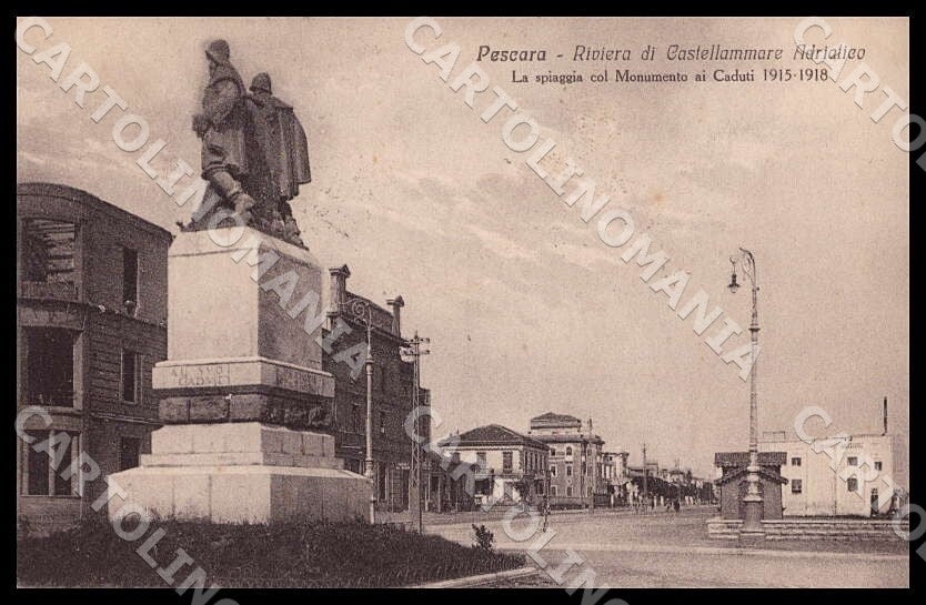 Pescara Città Riviera Castellammare Monumento Caduti PIEGHINE cartolina GM0889 – fronte