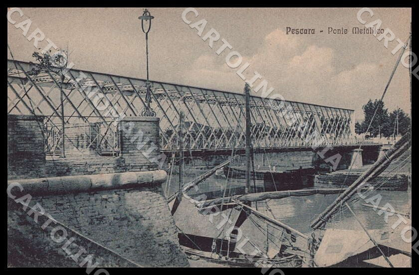 Pescara Città Ponte Metallico Barca cartolina GM0896 – fronte