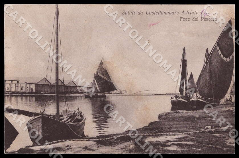 Pescara Castellammare Adriatico Saluti da Foce Barca cartolina GM0903 – fronte