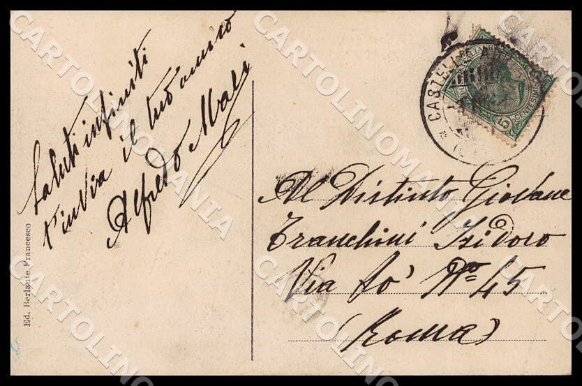 Pescara Castellammare Adriatico Municipio Villa Muzii Carretto cartolina GM0904 – retro