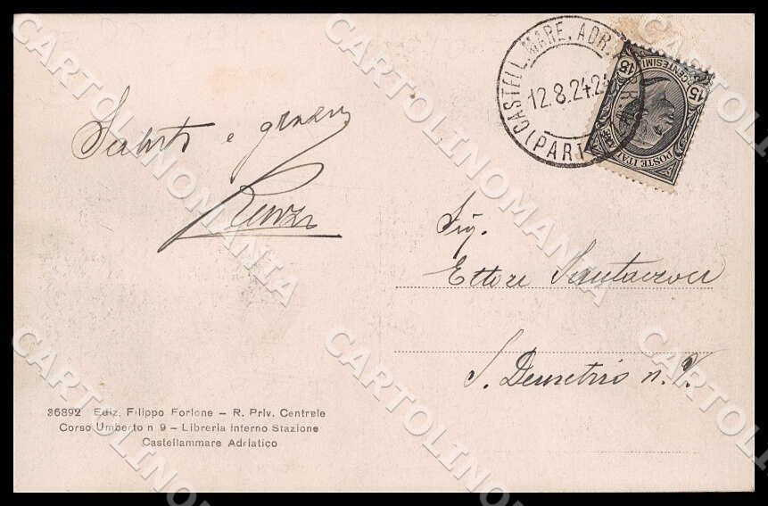 Pescara Castellammare Adriatico Palazzo Furlani Carretto cartolina GM0905 – retro