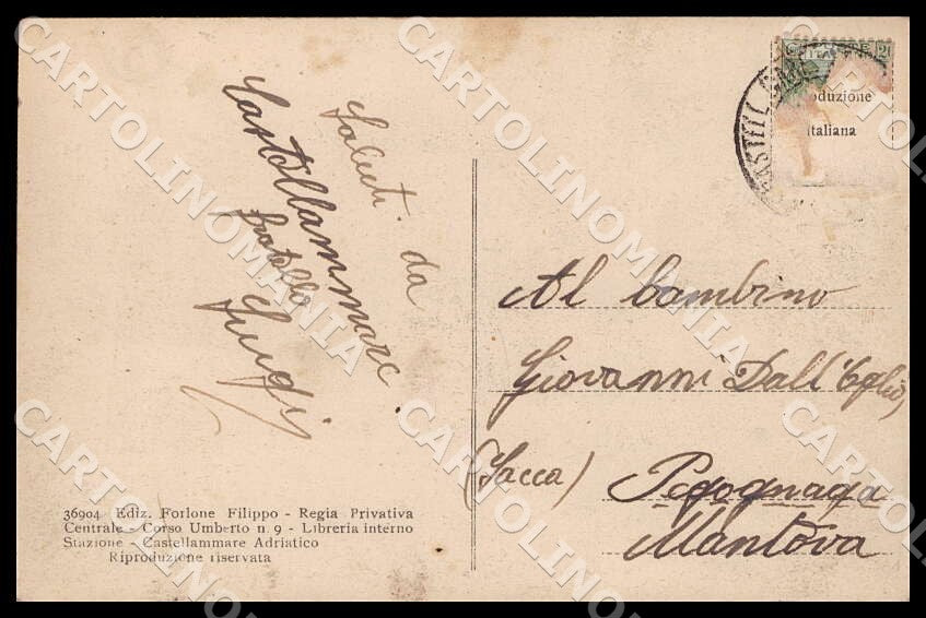 Pescara Castellammare Adriatico Panorama visto dai Colli cartolina GM0906 – retro