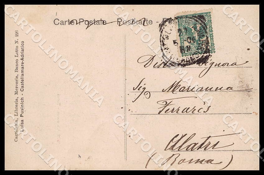 Pescara Castellammare Adriatico Palazzo Muzi Alterocca cartolina GM0908 – retro