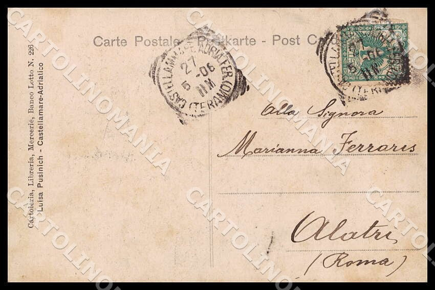 Pescara Castellammare Adriatico Padiglione Marino cartolina GM0909 – retro