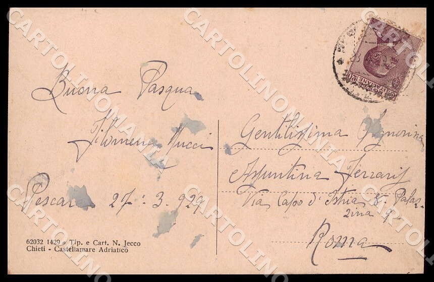 Pescara Castellamare Adriatico Regina Elena Palazzo Ciaranca cartolina GM0910 – retro