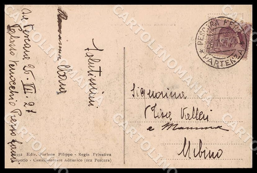 Pescara Castellamare Adriatico Panorama vicine alture cartolina GM0911 – retro