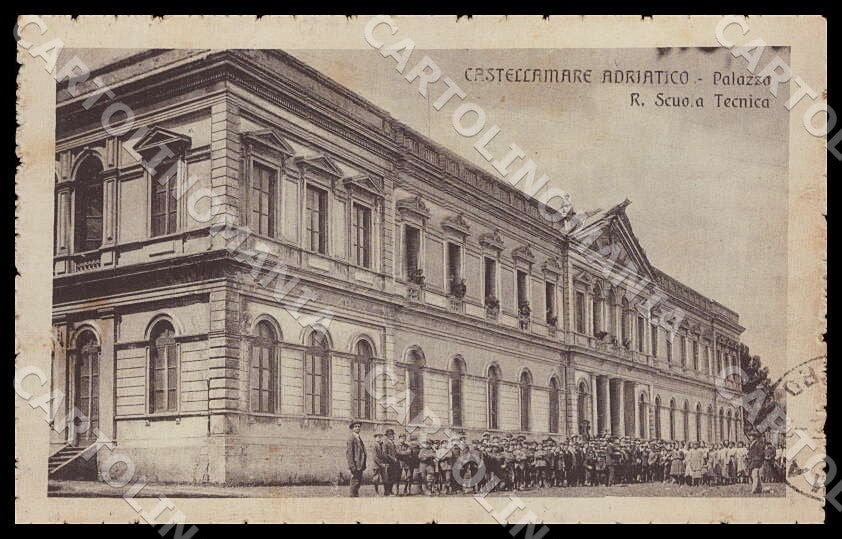 Pescara Castellammare Adriatico Palazzo Regia Scuola Tecnica cartolina GM0913 – fronte