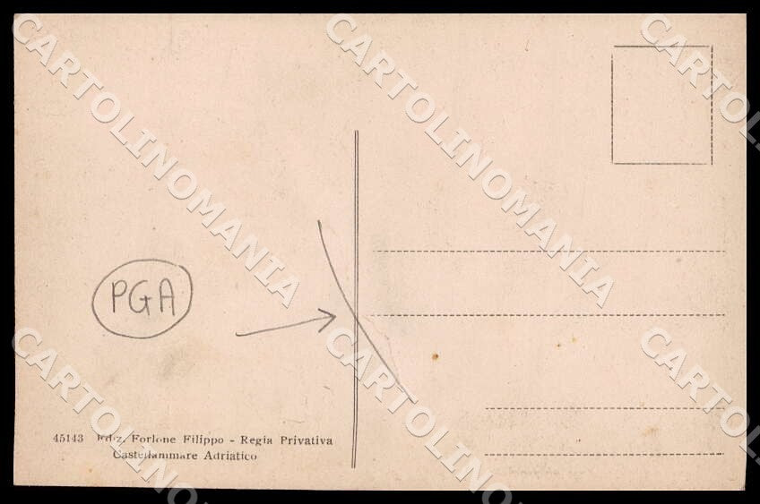 Pescara Castellammare Adriatico Saluto dai Bagni PIEGHINA cartolina GM0918 – retro
